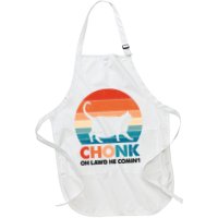 Chonk Oh Lawd He Comin Funny Fat Cat Full-Length Apron With Pockets