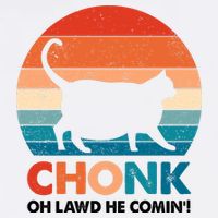 Chonk Oh Lawd He Comin Funny Fat Cat Full-Length Apron With Pockets