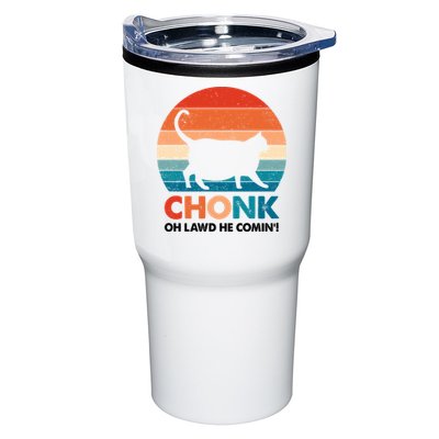 Chonk Oh Lawd He Comin Funny Fat Cat Tumbler