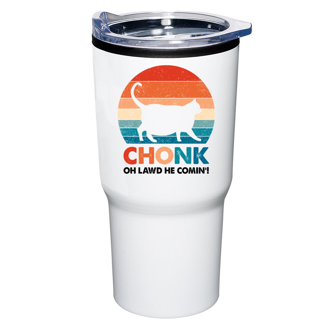 Chonk Oh Lawd He Comin Funny Fat Cat Tumbler