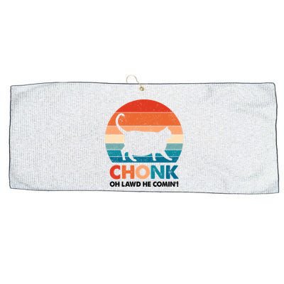 Chonk Oh Lawd He Comin Funny Fat Cat Large Microfiber Waffle Golf Towel