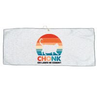 Chonk Oh Lawd He Comin Funny Fat Cat Large Microfiber Waffle Golf Towel