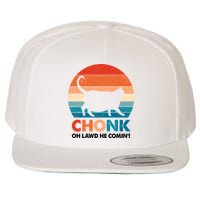 Chonk Oh Lawd He Comin Funny Fat Cat Wool Snapback Cap