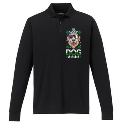 Cool One Lucky Dog Mama Funny Sarcastic St Patrick's Day Great Gift Performance Long Sleeve Polo