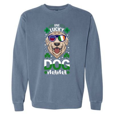 Cool One Lucky Dog Mama Funny Sarcastic St Patrick's Day Great Gift Garment-Dyed Sweatshirt