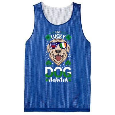 Cool One Lucky Dog Mama Funny Sarcastic St Patrick's Day Great Gift Mesh Reversible Basketball Jersey Tank