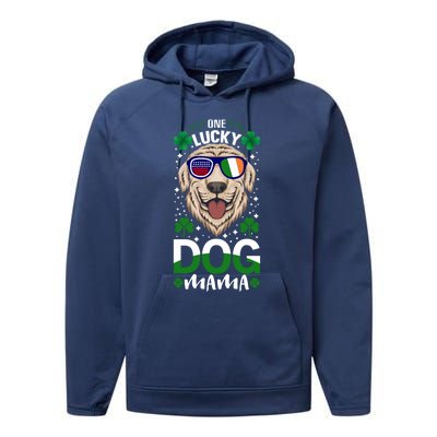 Cool One Lucky Dog Mama Funny Sarcastic St Patrick's Day Great Gift Performance Fleece Hoodie