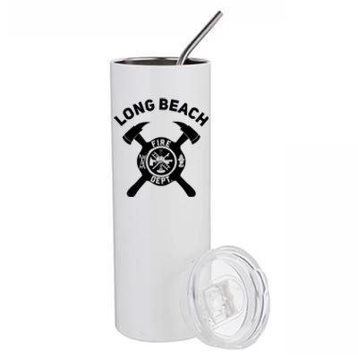 City Of Long Beach Fire Departt California Firefighter Gift Stainless Steel Tumbler