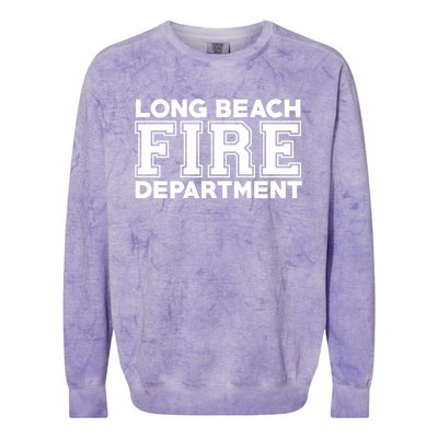 City Of Long Beach Fire Rescue California Fire Duty Gift Colorblast Crewneck Sweatshirt