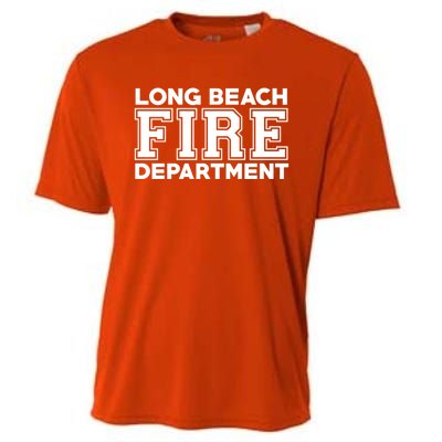 City Of Long Beach Fire Rescue California Fire Duty Gift Cooling Performance Crew T-Shirt