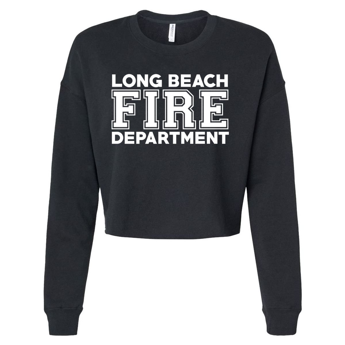 City Of Long Beach Fire Rescue California Fire Duty Gift Cropped Pullover Crew