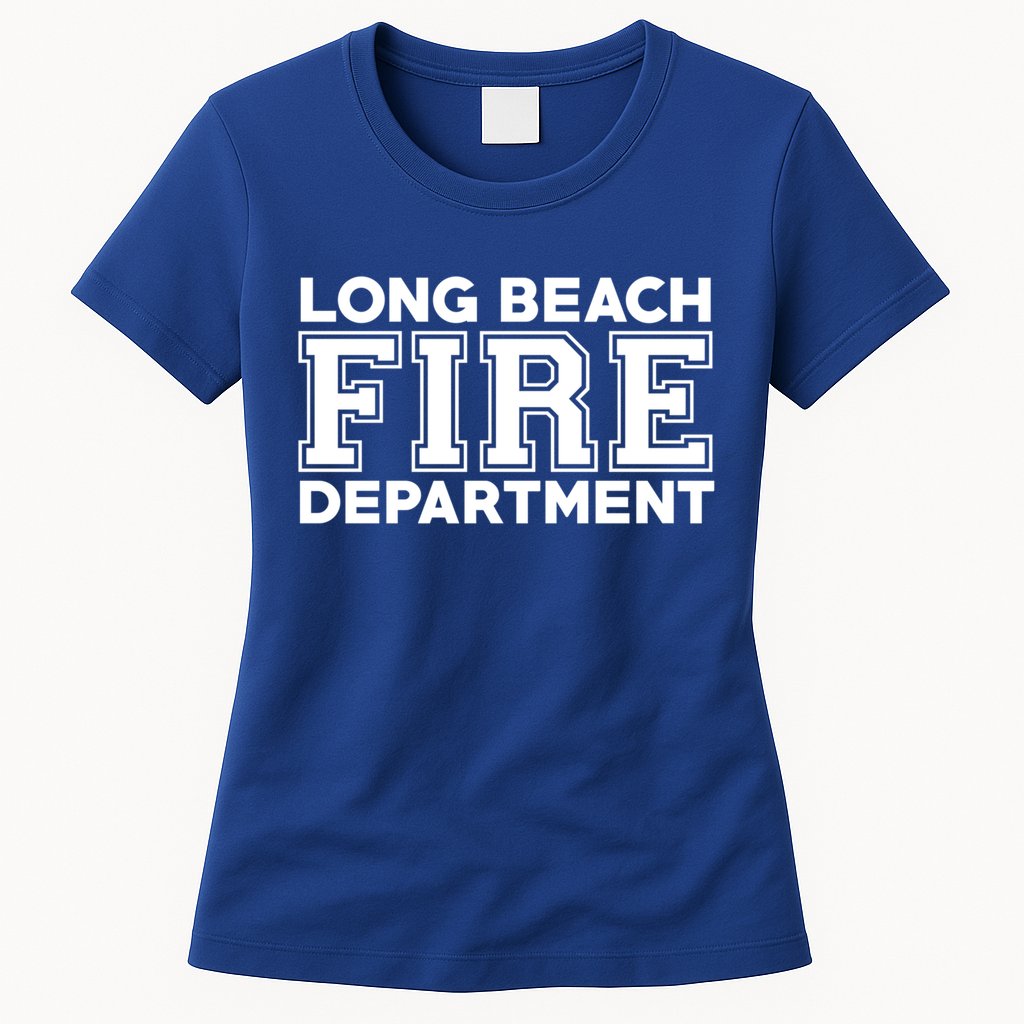 City Of Long Beach Fire Rescue California Fire Duty Gift Womens T-Shirt