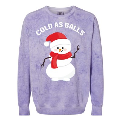 Cold As Balls Winter Snowman Colorblast Crewneck Sweatshirt