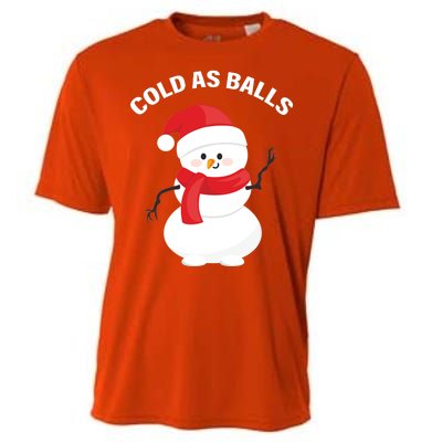 Cold As Balls Winter Snowman Cooling Performance Crew T-Shirt