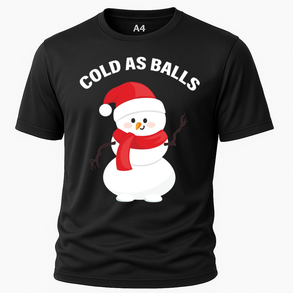 Cold As Balls Winter Snowman Cooling Performance Crew T-Shirt