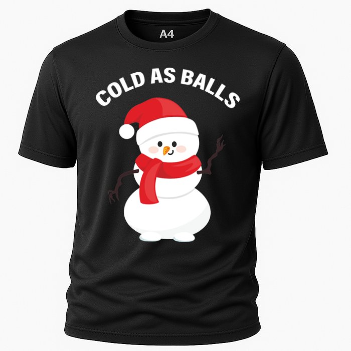 Cold As Balls Winter Snowman Cooling Performance Crew T-Shirt