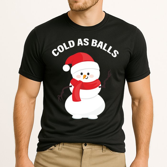 Cold As Balls Winter Snowman Cooling Performance Crew T-Shirt