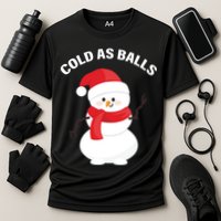 Cold As Balls Winter Snowman Cooling Performance Crew T-Shirt