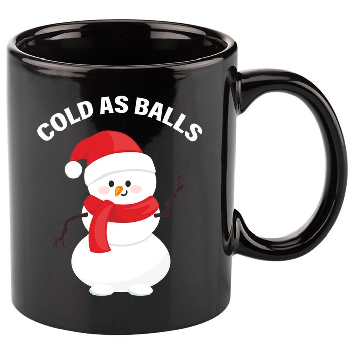 Cold As Balls Winter Snowman 11oz C Handle Ceramic Mug