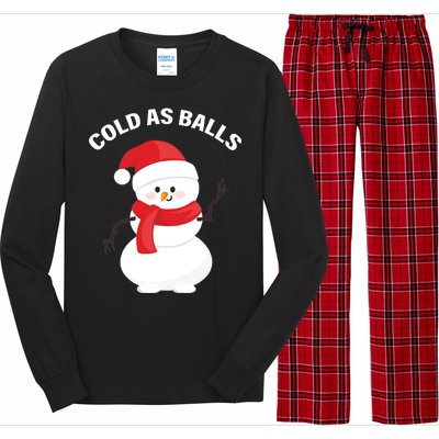 Cold As Balls Winter Snowman Long Sleeve Pajama Set