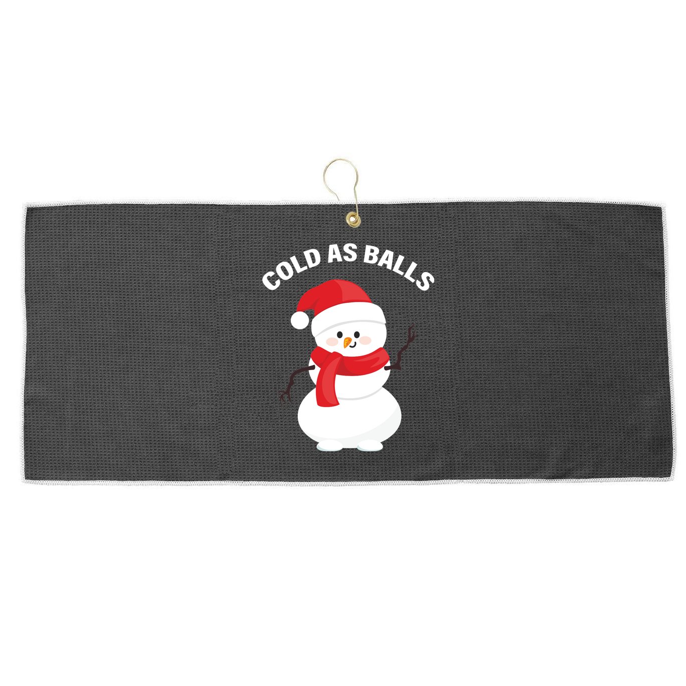 Cold As Balls Winter Snowman Large Microfiber Waffle Golf Towel