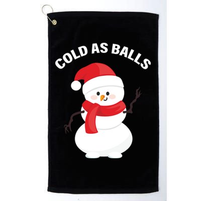 Cold As Balls Winter Snowman Golf Towel