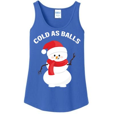 Cold As Balls Winter Snowman Ladies Essential Tank