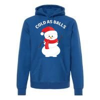 Cold As Balls Winter Snowman Premium Hoodie