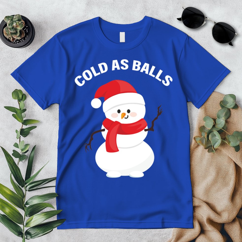 Cold As Balls Winter Snowman Premium T-Shirt
