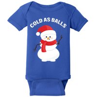 Cold As Balls Winter Snowman Baby Bodysuit