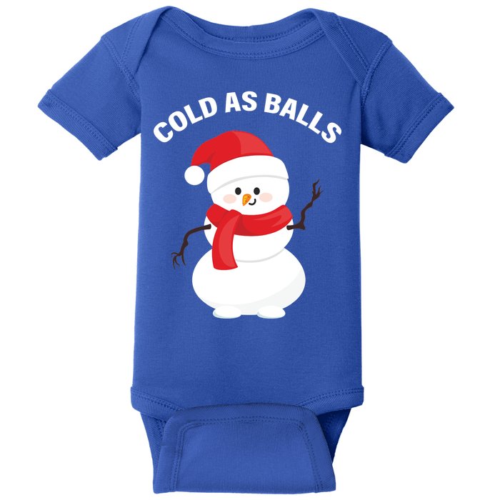 Cold As Balls Winter Snowman Baby Bodysuit