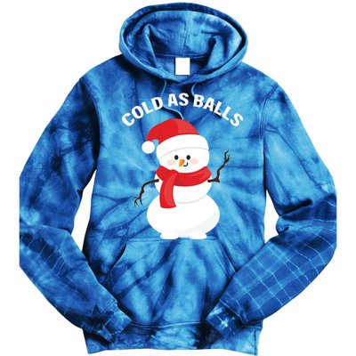 Cold As Balls Winter Snowman Tie Dye Hoodie