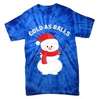 Cold As Balls Winter Snowman Tie-Dye T-Shirt