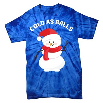 Cold As Balls Winter Snowman Tie-Dye T-Shirt