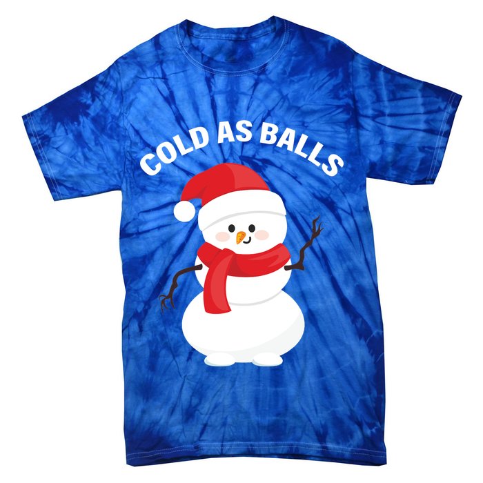 Cold As Balls Winter Snowman Tie-Dye T-Shirt