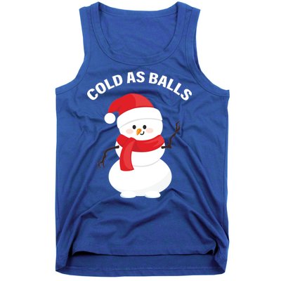 Cold As Balls Winter Snowman Tank Top