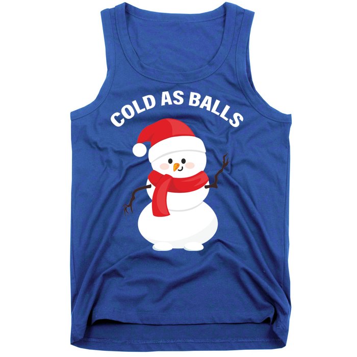 Cold As Balls Winter Snowman Tank Top