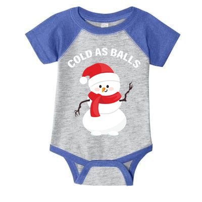 Cold As Balls Winter Snowman Infant Baby Jersey Bodysuit