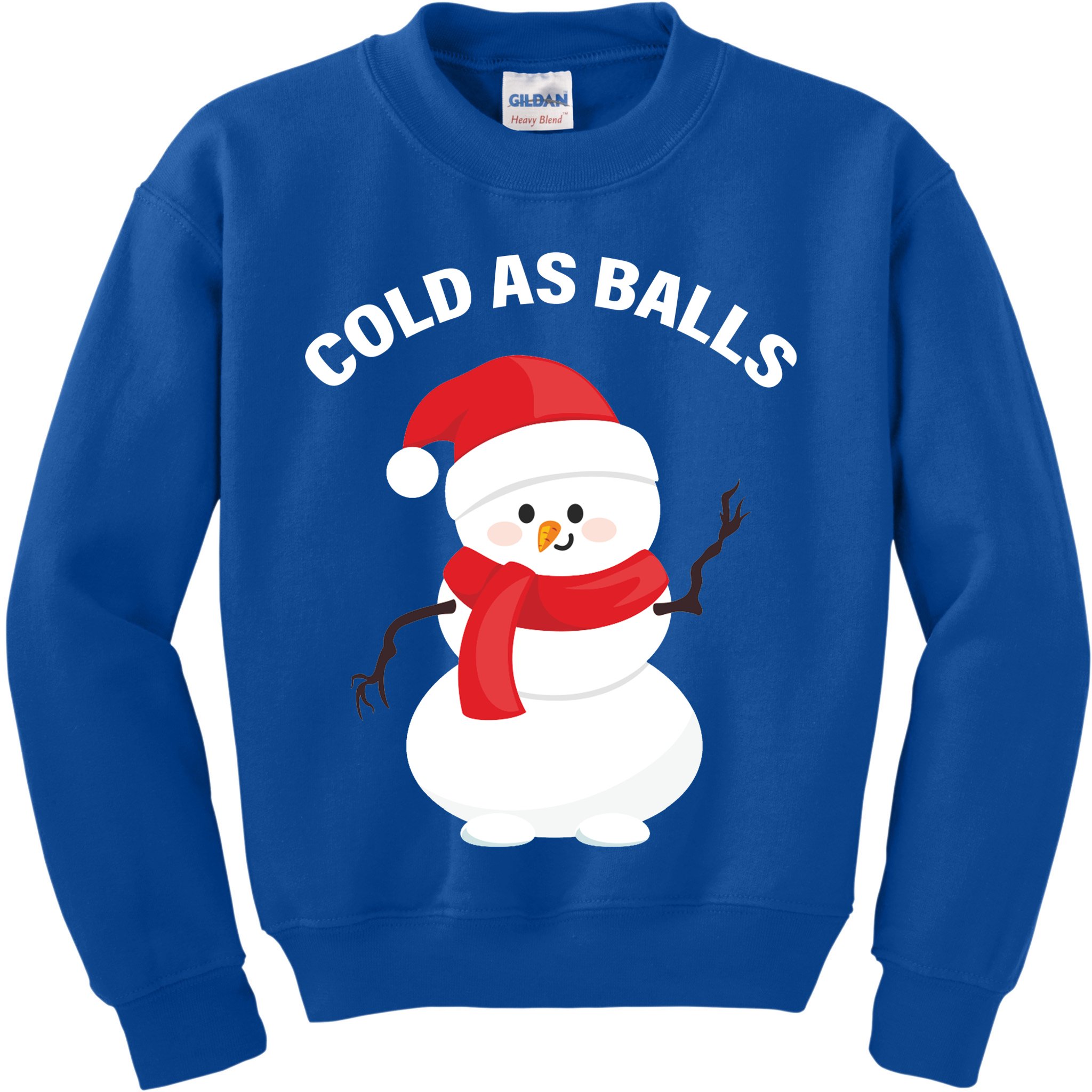 Cold As Balls Winter Snowman Kids Sweatshirt