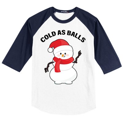 Cold As Balls Winter Snowman Baseball Sleeve Shirt