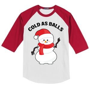 Cold As Balls Winter Snowman Kids Colorblock Raglan Jersey