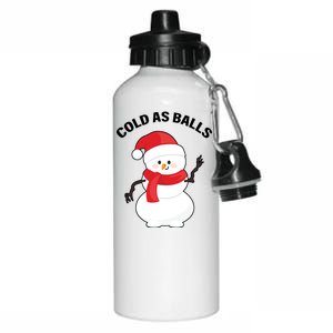 Cold As Balls Winter Snowman Aluminum Water Bottle 