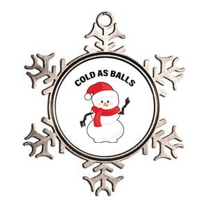 Cold As Balls Winter Snowman Metallic Star Ornament