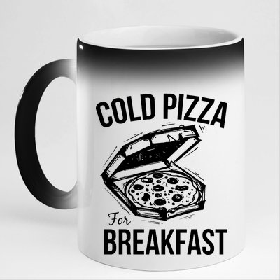 Cold Pizza For Breakfast 11oz Black Color Changing Mug