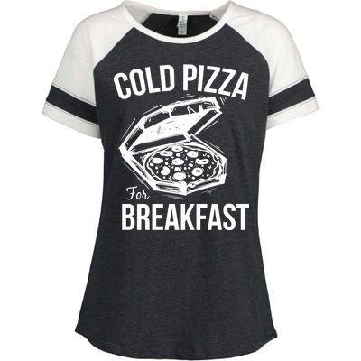 Cold Pizza For Breakfast Enza Ladies Jersey Colorblock Tee