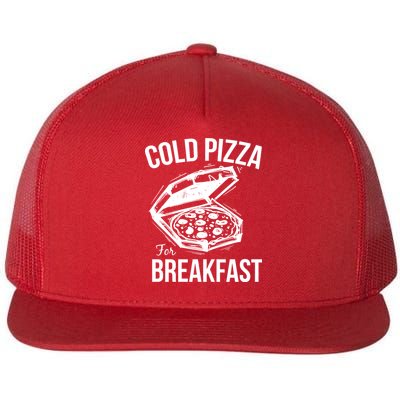 Cold Pizza For Breakfast Flat Bill Trucker Hat