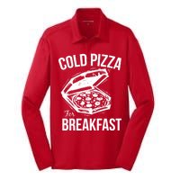 Cold Pizza For Breakfast Silk Touch Performance Long Sleeve Polo