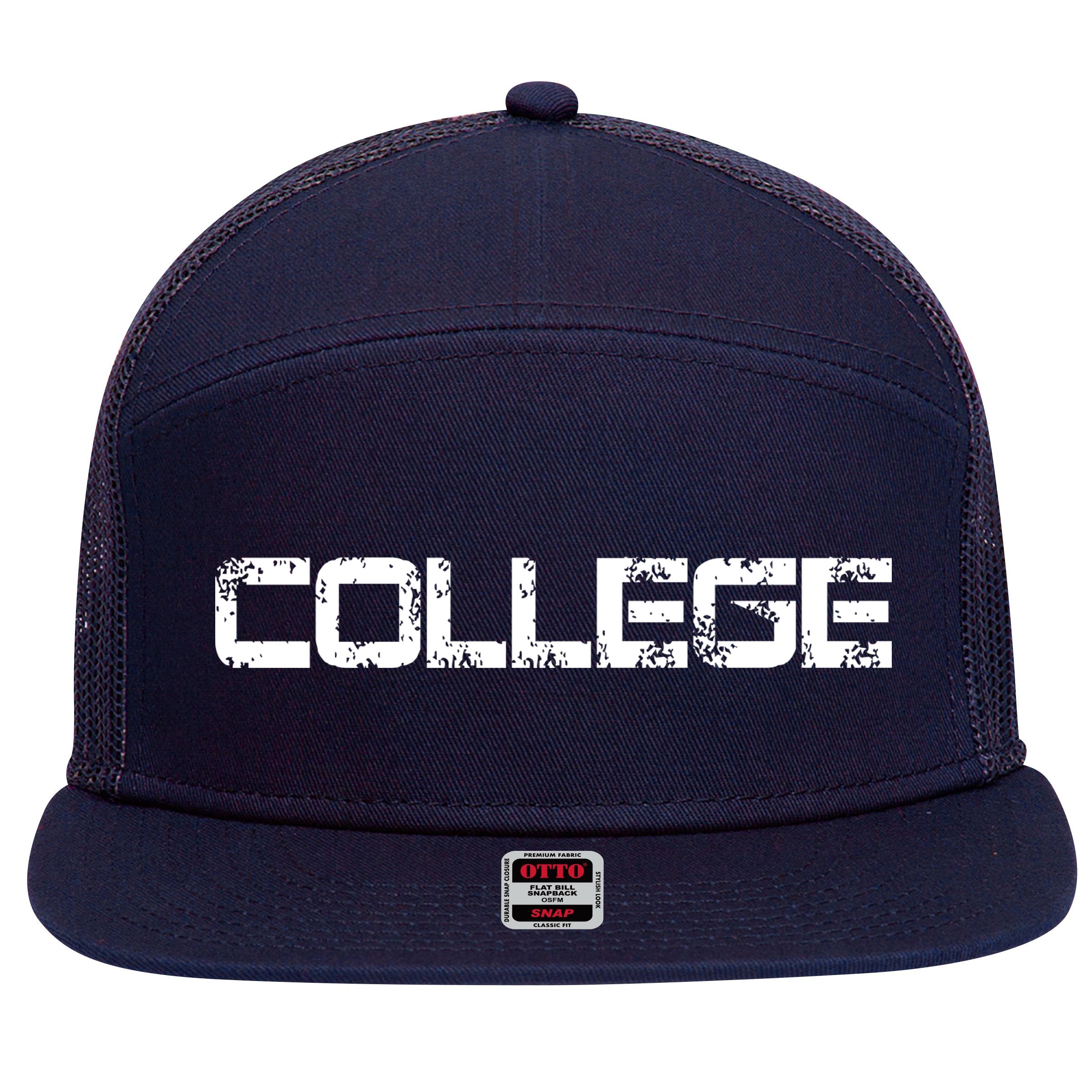 COLLEGE Frat Party 7 Panel Mesh Trucker Snapback Hat