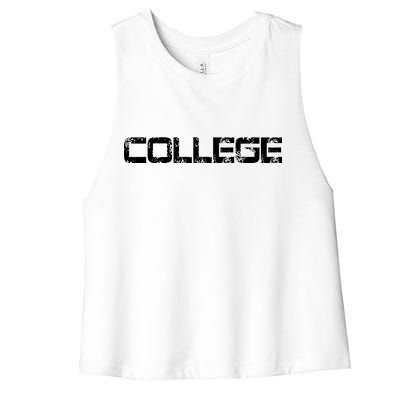 COLLEGE Animal House Frat Party Women's Racerback Cropped Tank