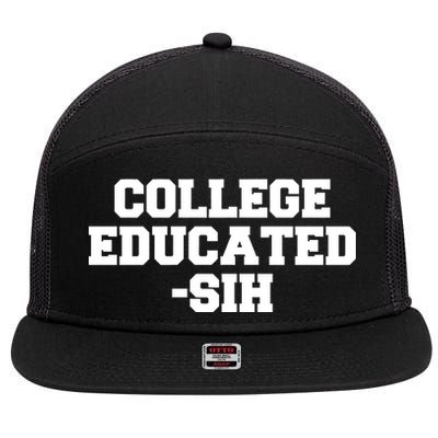 College Educated-ish 7 Panel Mesh Trucker Snapback Hat